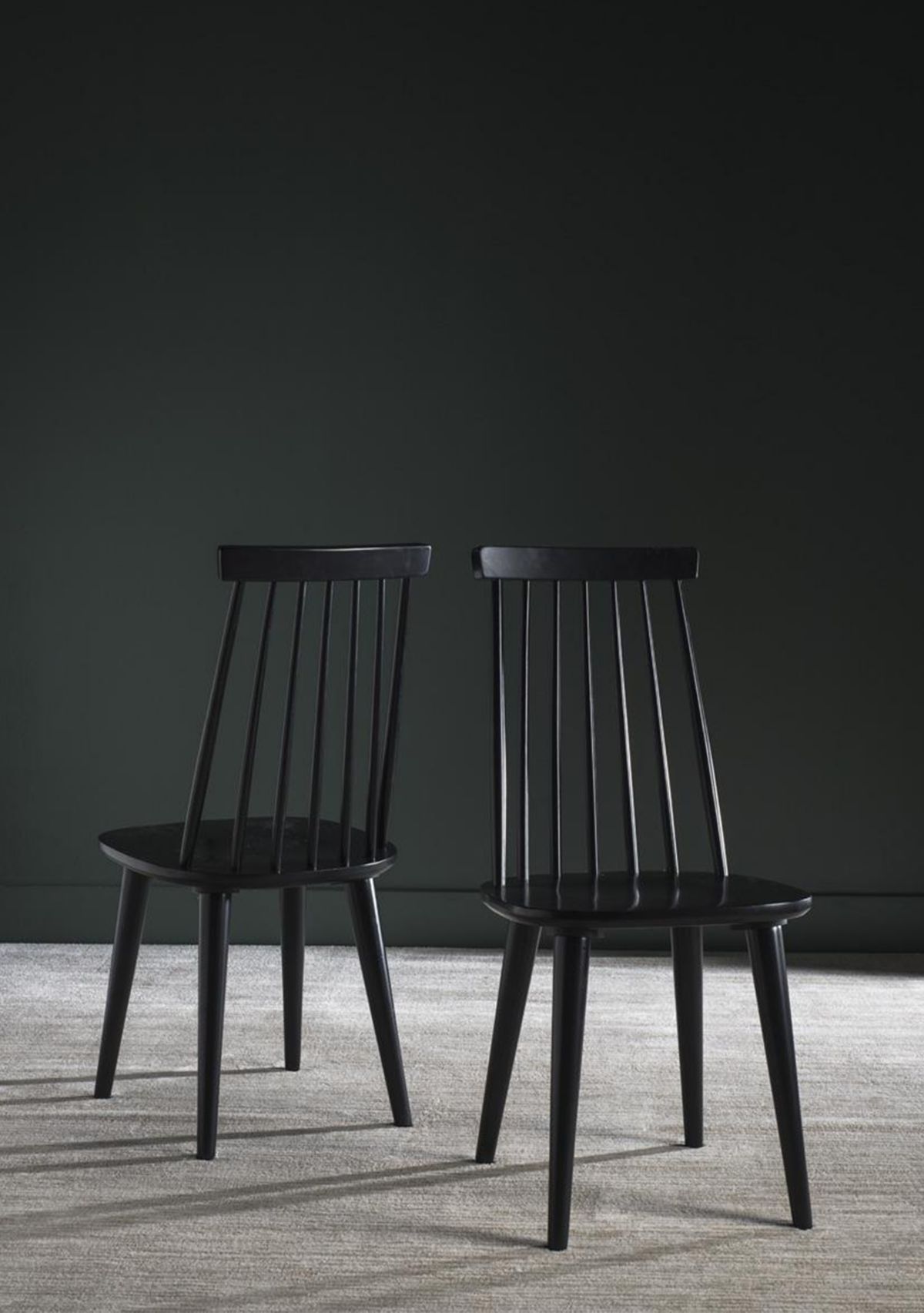 Set of 2 Burris Black Side Chairs