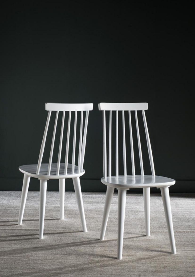 Set of 2 Burris White Side Chairs