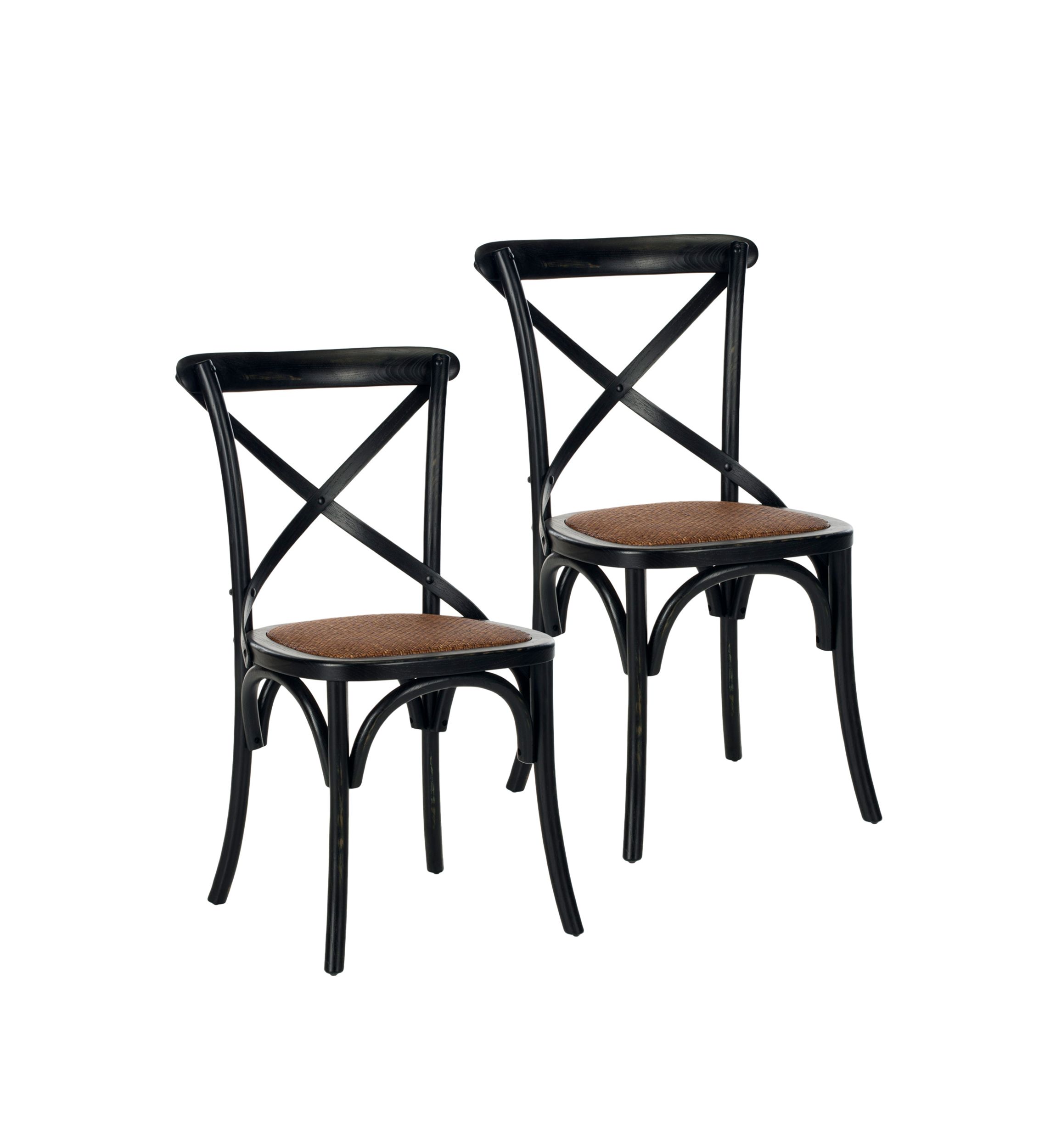 Set of 2 Franklin X Back Hickory Side Chairs