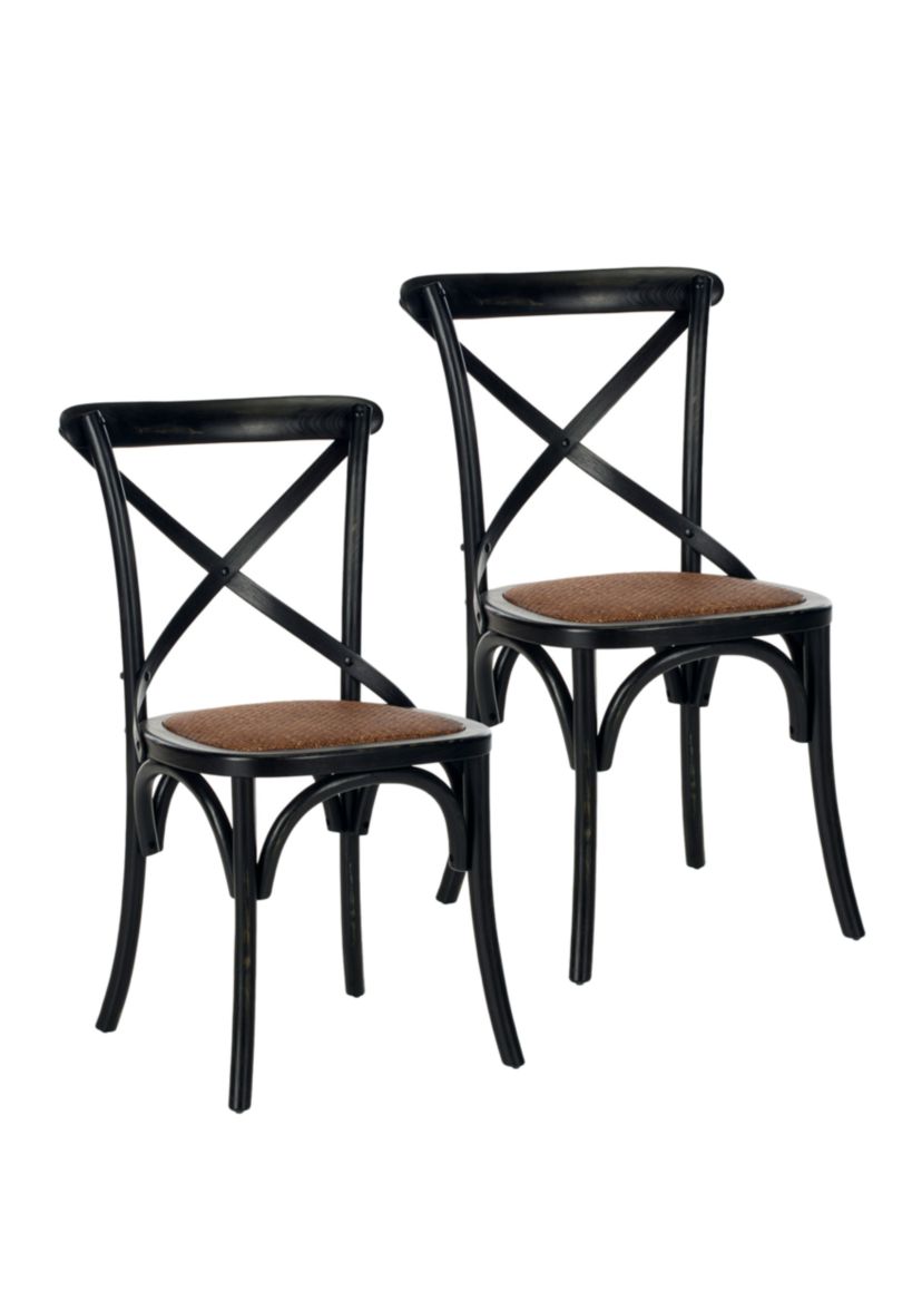 Set of 2 Franklin X Back Hickory Side Chairs