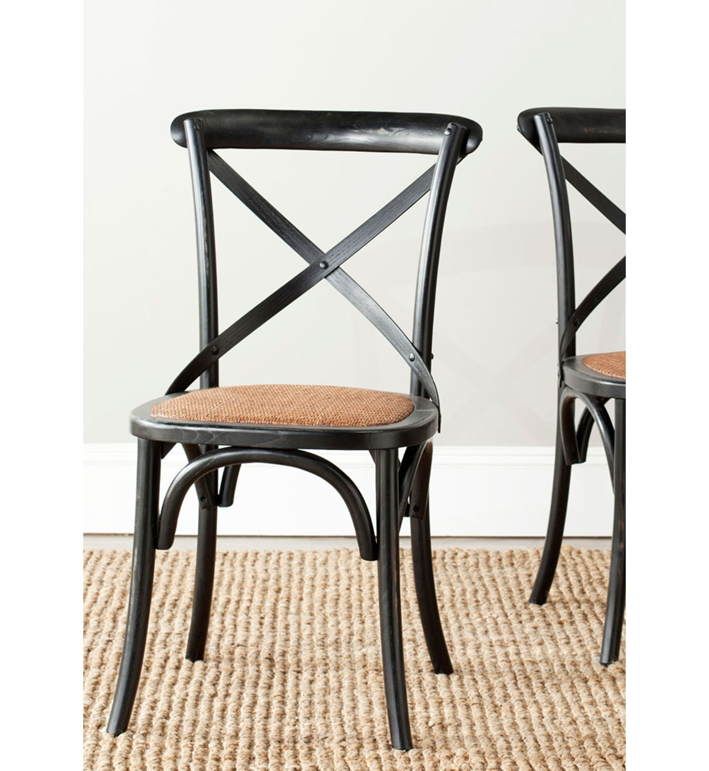 Set of 2 Franklin X Back Hickory Side Chairs