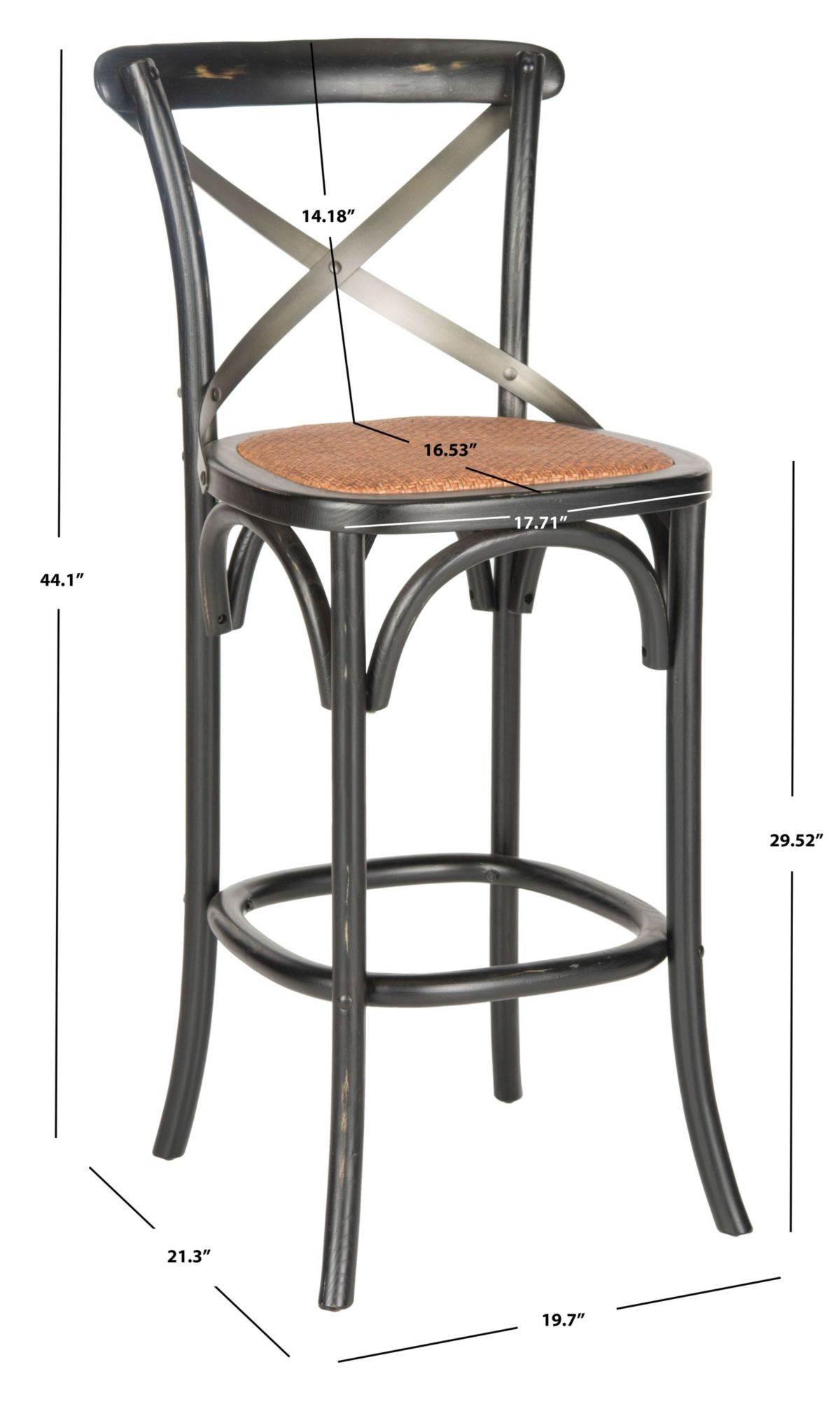 Eleanor X Back Bar Stool