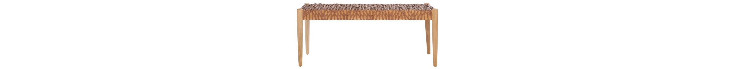 Bandelier Leather Weave Bench