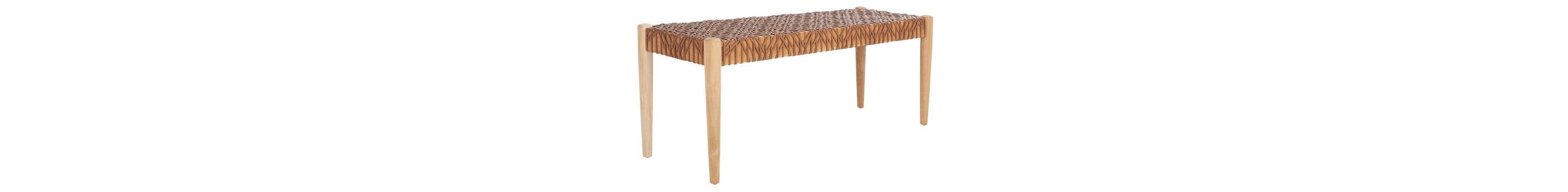 Bandelier Leather Weave Bench