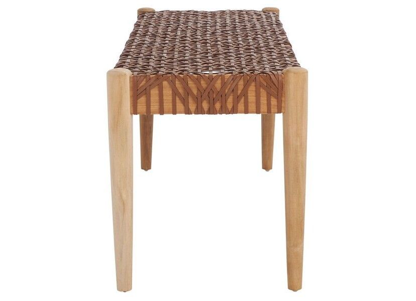 Bandelier Leather Weave Bench