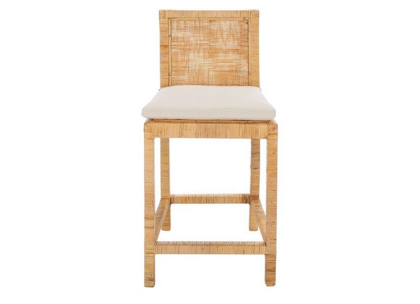 Tojo Cane Counter Stool W/ Cushion