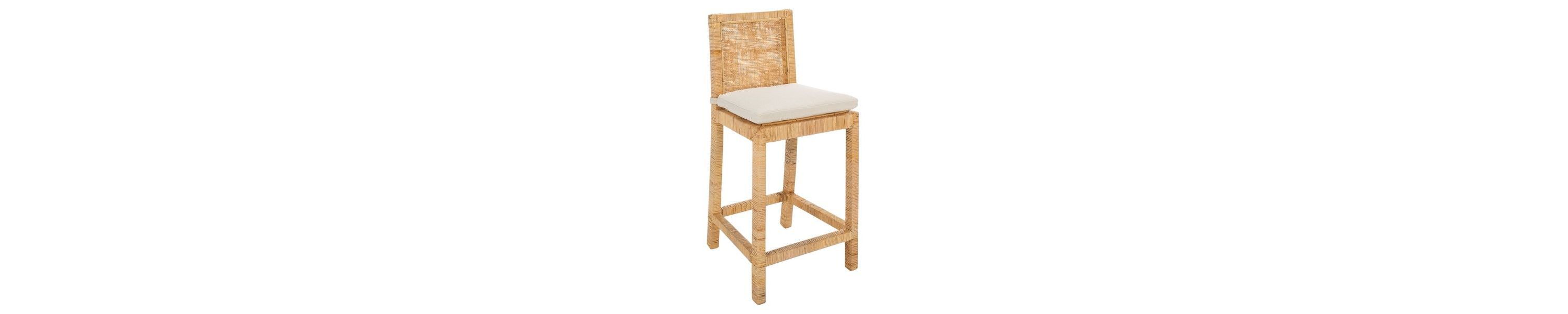 Tojo Cane Counter Stool W/ Cushion