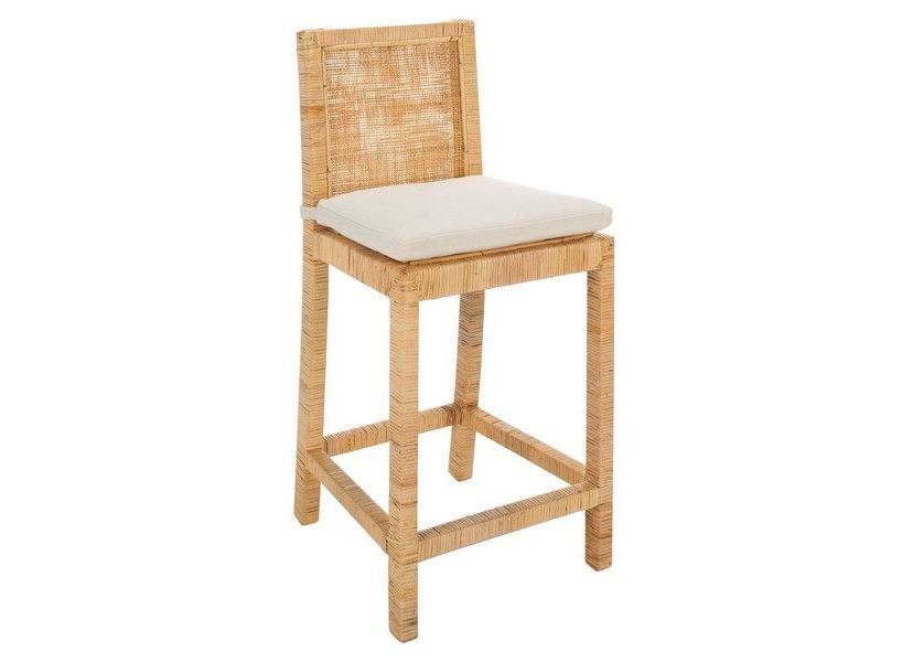 Tojo Cane Counter Stool W/ Cushion