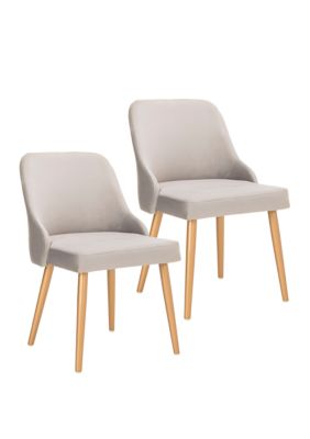 Safavieh Set of 2 Lulu Gray Upholstered Dining Chairs, Grey -  0889048543140