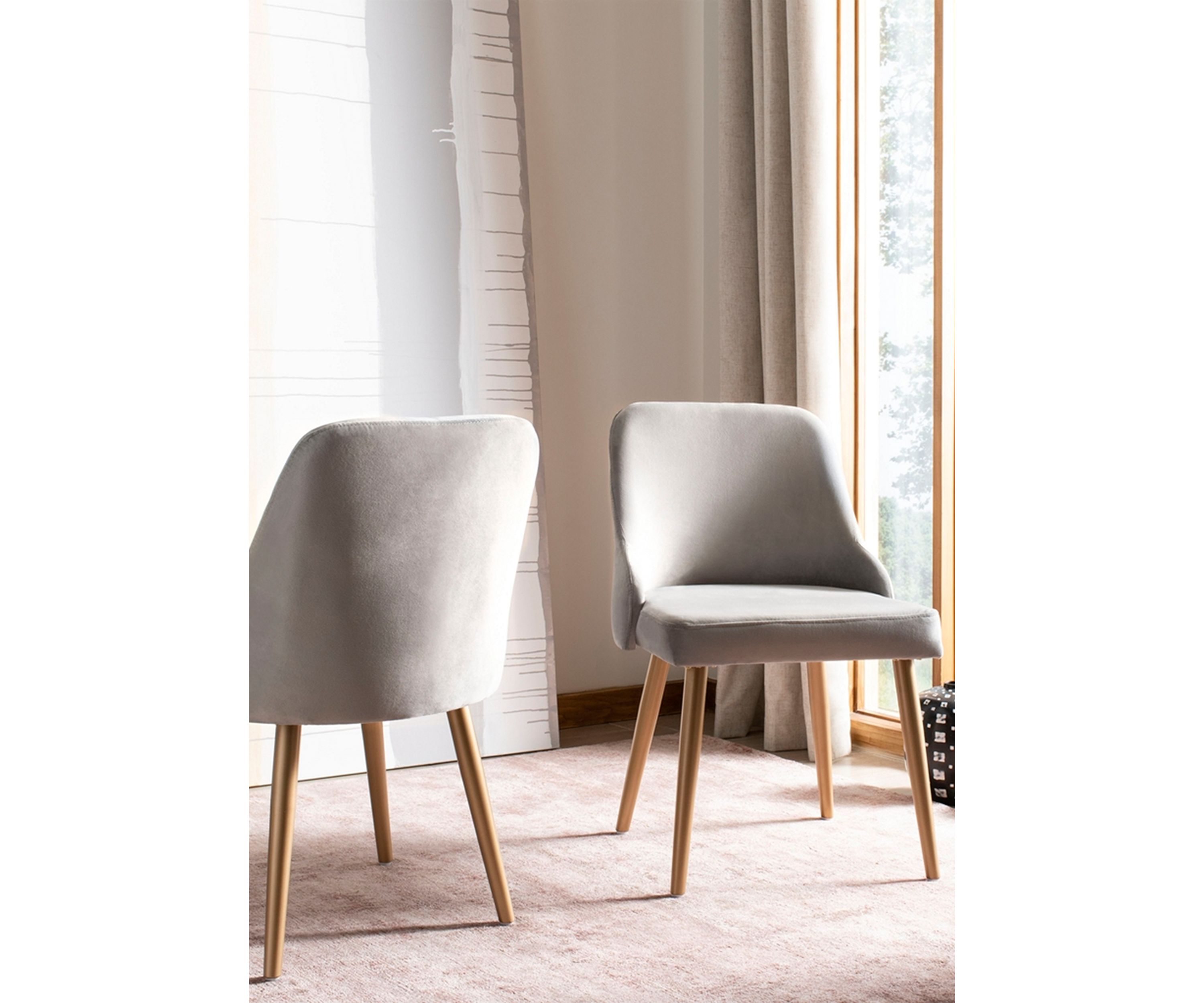 Set of 2 Lulu Gray Upholstered Dining Chairs 