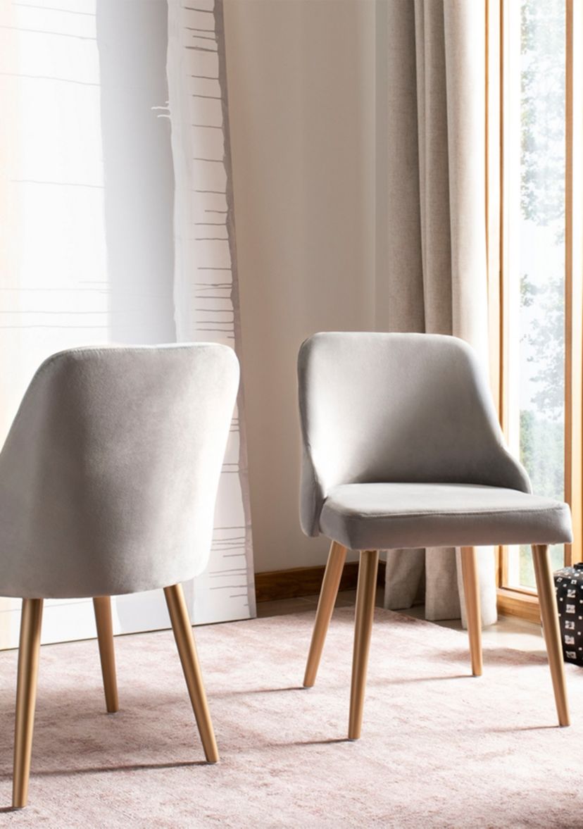 Set of 2 Lulu Gray Upholstered Dining Chairs 