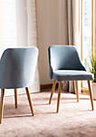 Set of 2 Lulu Slate Blue Upholstered Dining Chairs