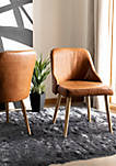 Set of 2 Lulu Light Brown Upholstered Dining Chairs