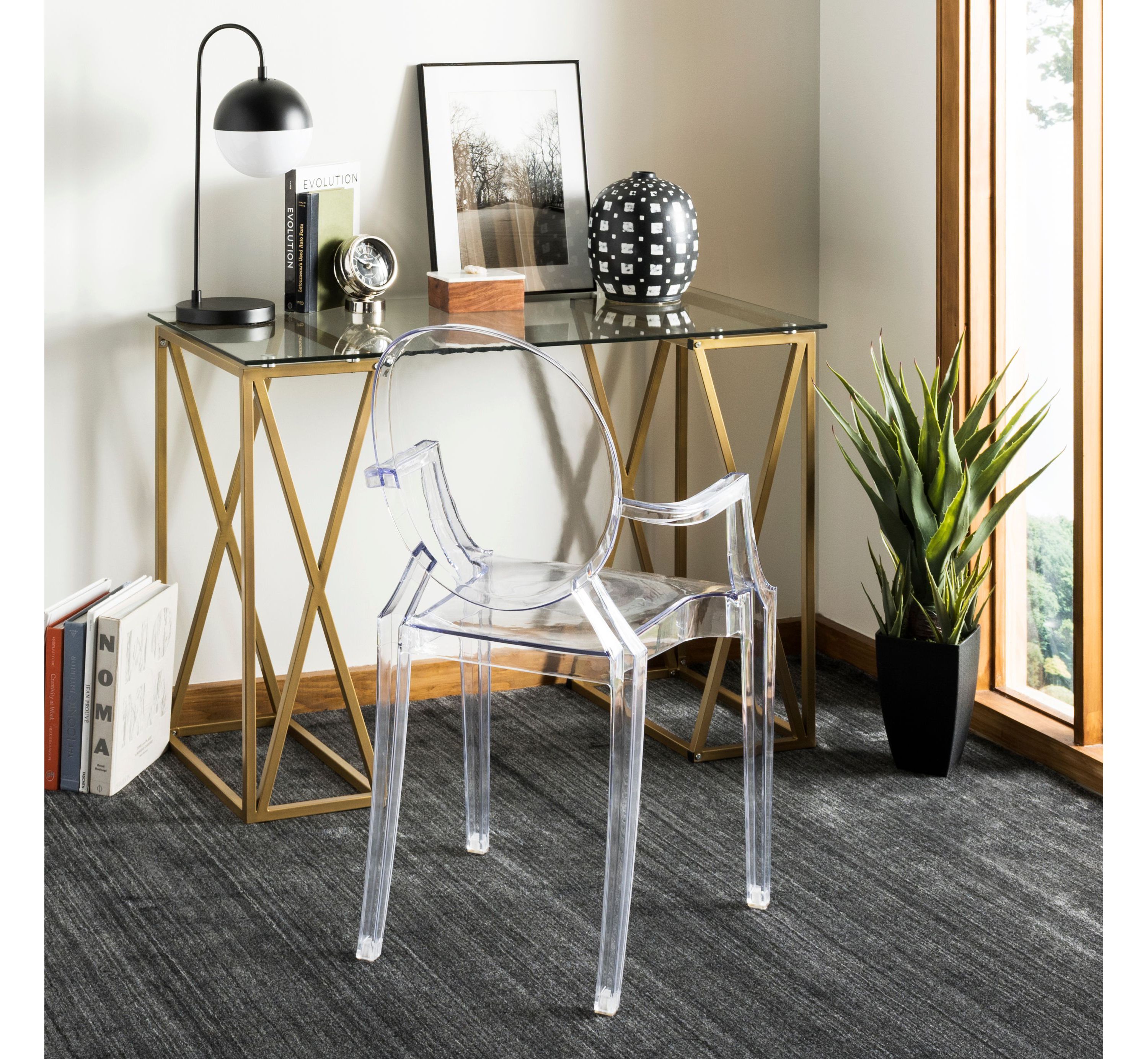 Theresa Glass Top Desk