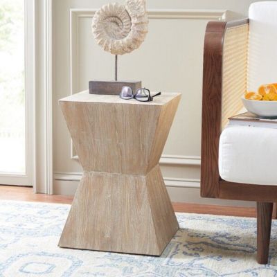 Safavieh Natak Curved Oak Side Table