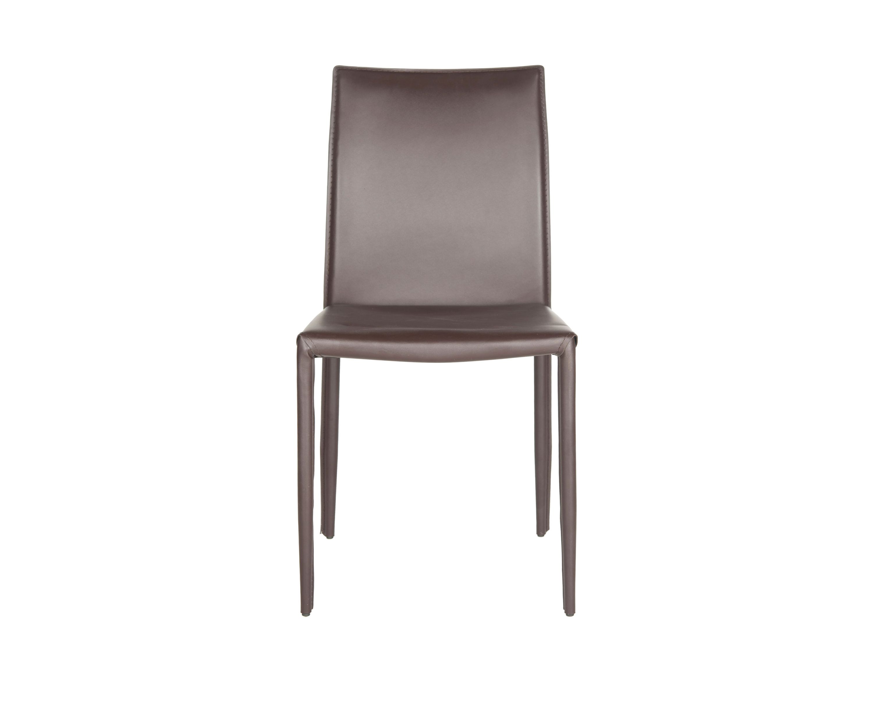 Set of 2 Karna Kd Brown Bonded Leather Side Chairs