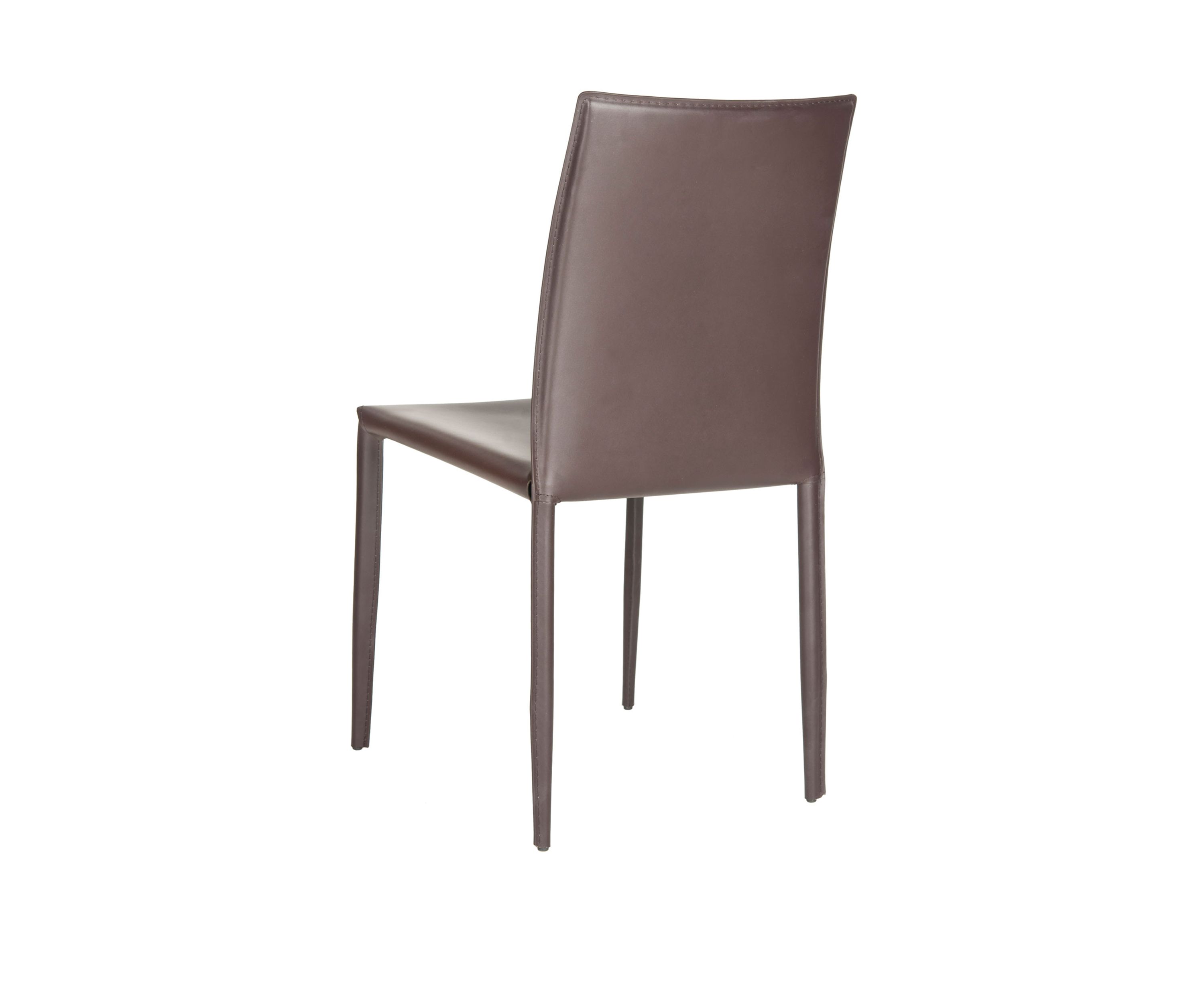 Set of 2 Karna Kd Brown Bonded Leather Side Chairs