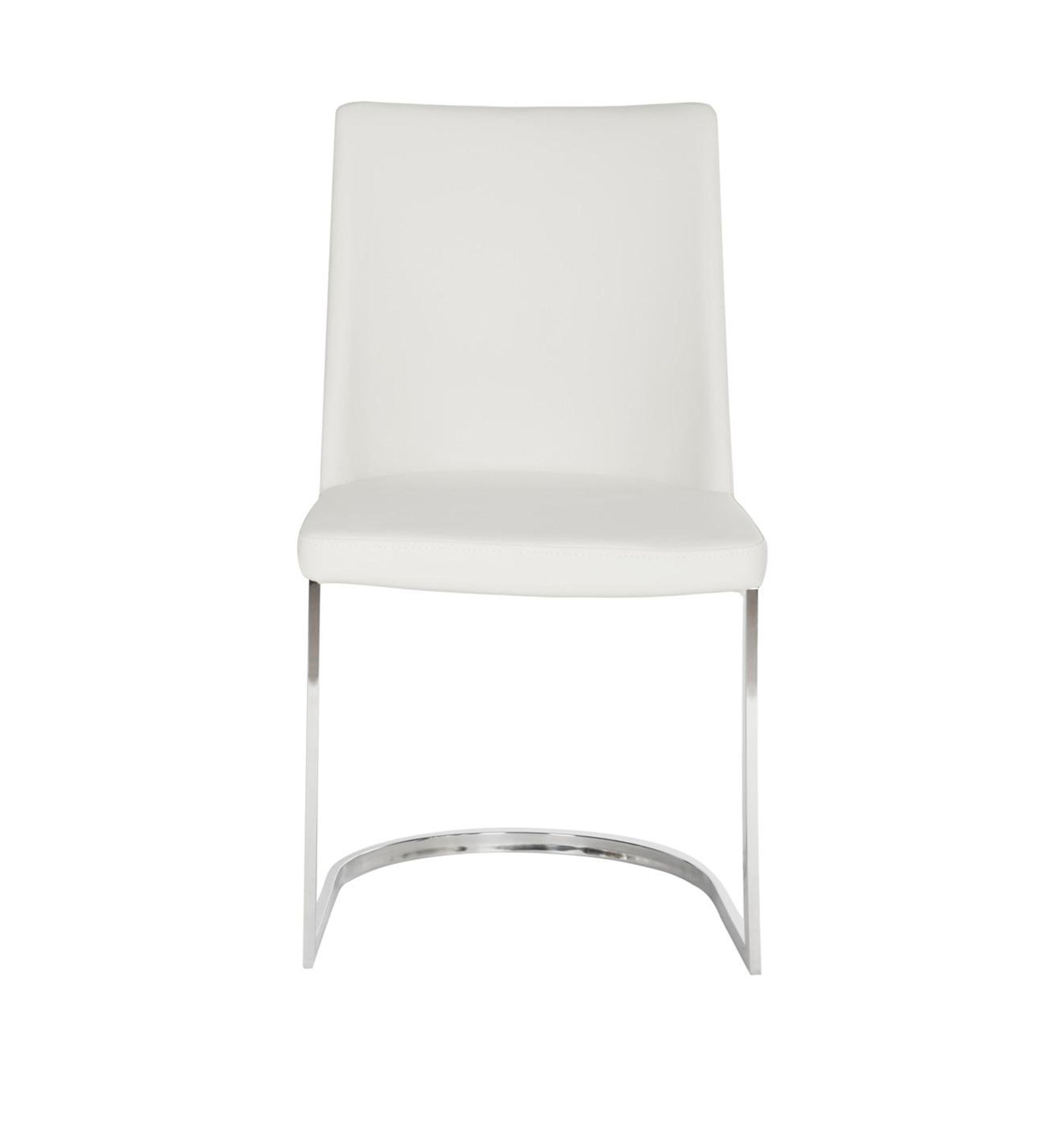 Set of 2 Parkston White Polyurethane Leather Side Chairs