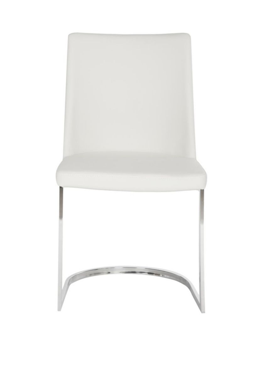 Set of 2 Parkston White Polyurethane Leather Side Chairs