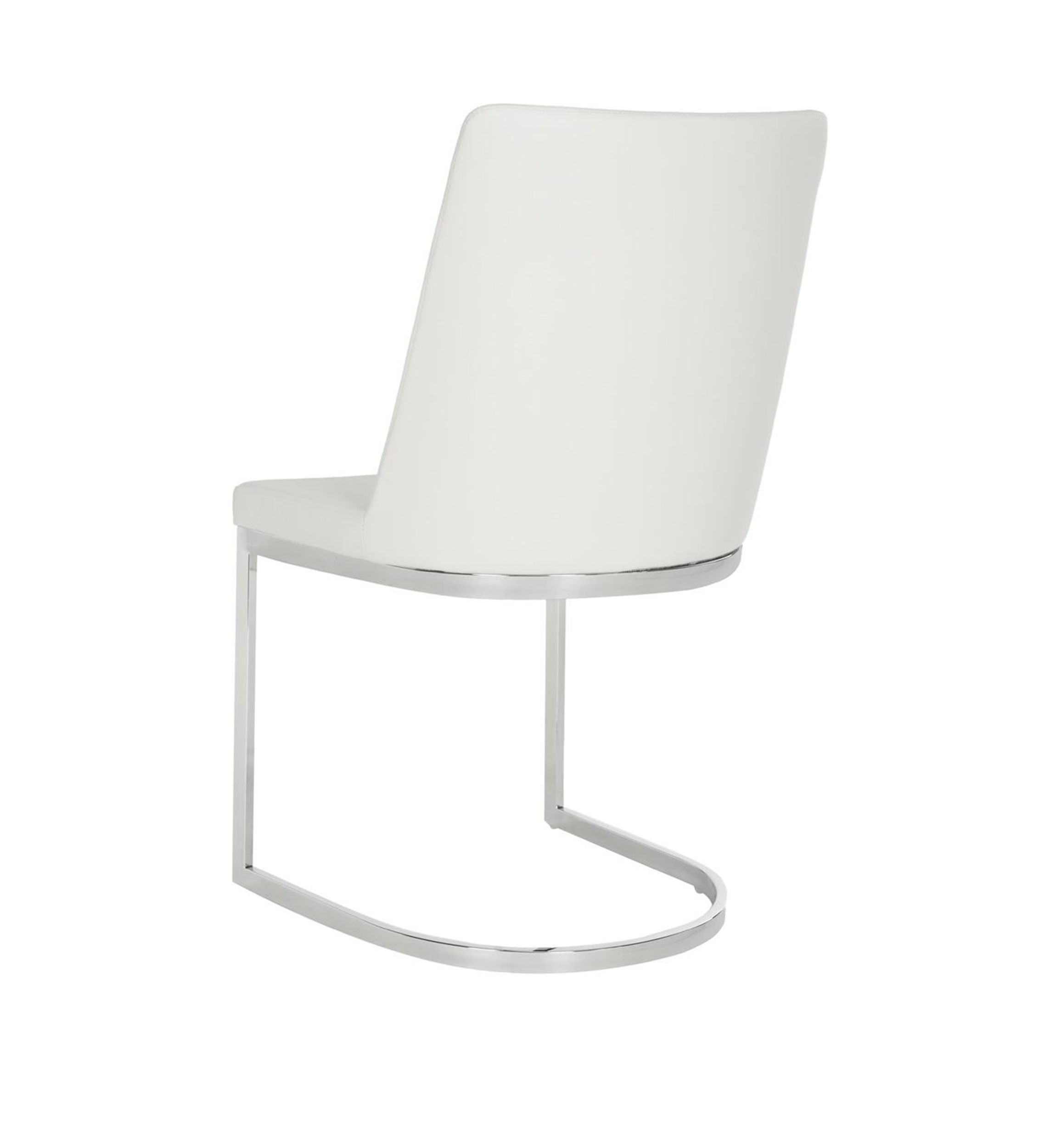 Set of 2 Parkston White Polyurethane Leather Side Chairs
