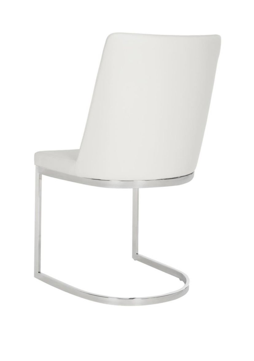 Set of 2 Parkston White Polyurethane Leather Side Chairs