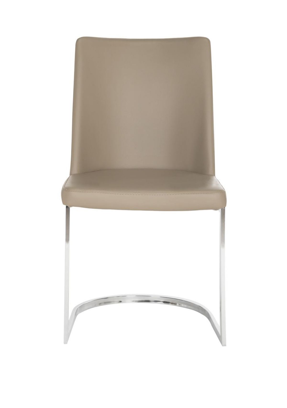 Set of 2 Parkston Taupe Polyurethane Leather Side Chairs