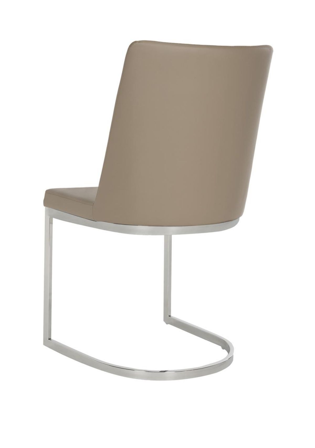 Set of 2 Parkston Taupe Polyurethane Leather Side Chairs