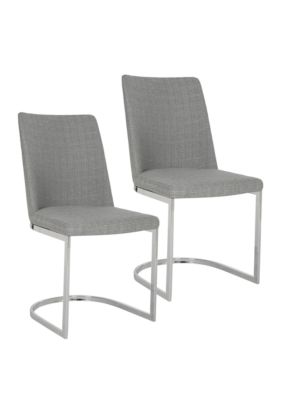 Safavieh Set of 2 Parkston Gray Linen Side Chairs