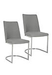 Set of 2 Parkston Gray Linen Side Chairs
