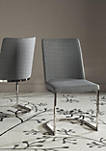 Set of 2 Parkston Gray Linen Side Chairs