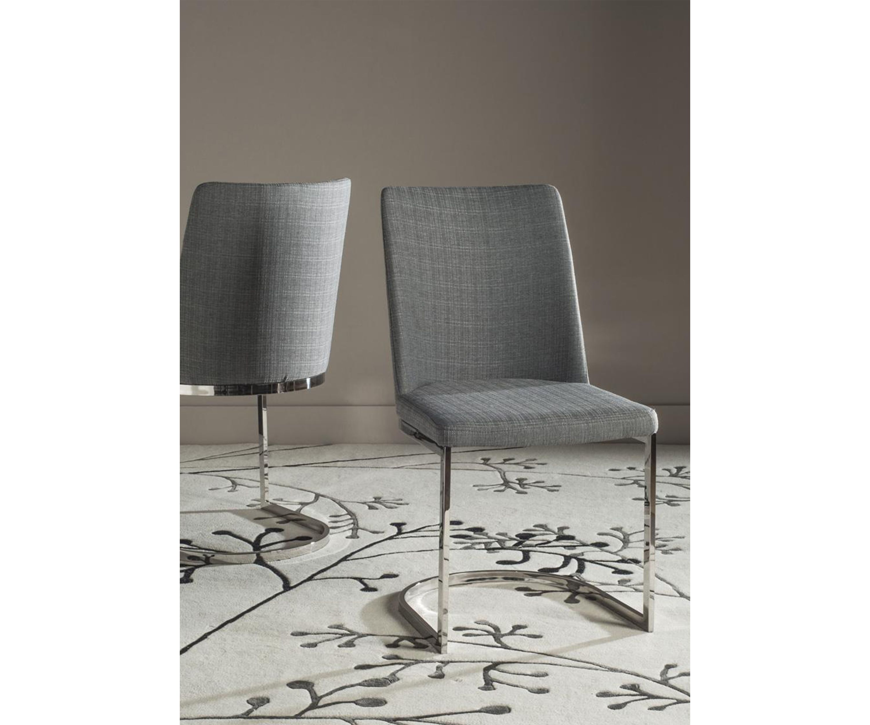 Set of 2 Parkston Gray Linen Side Chairs