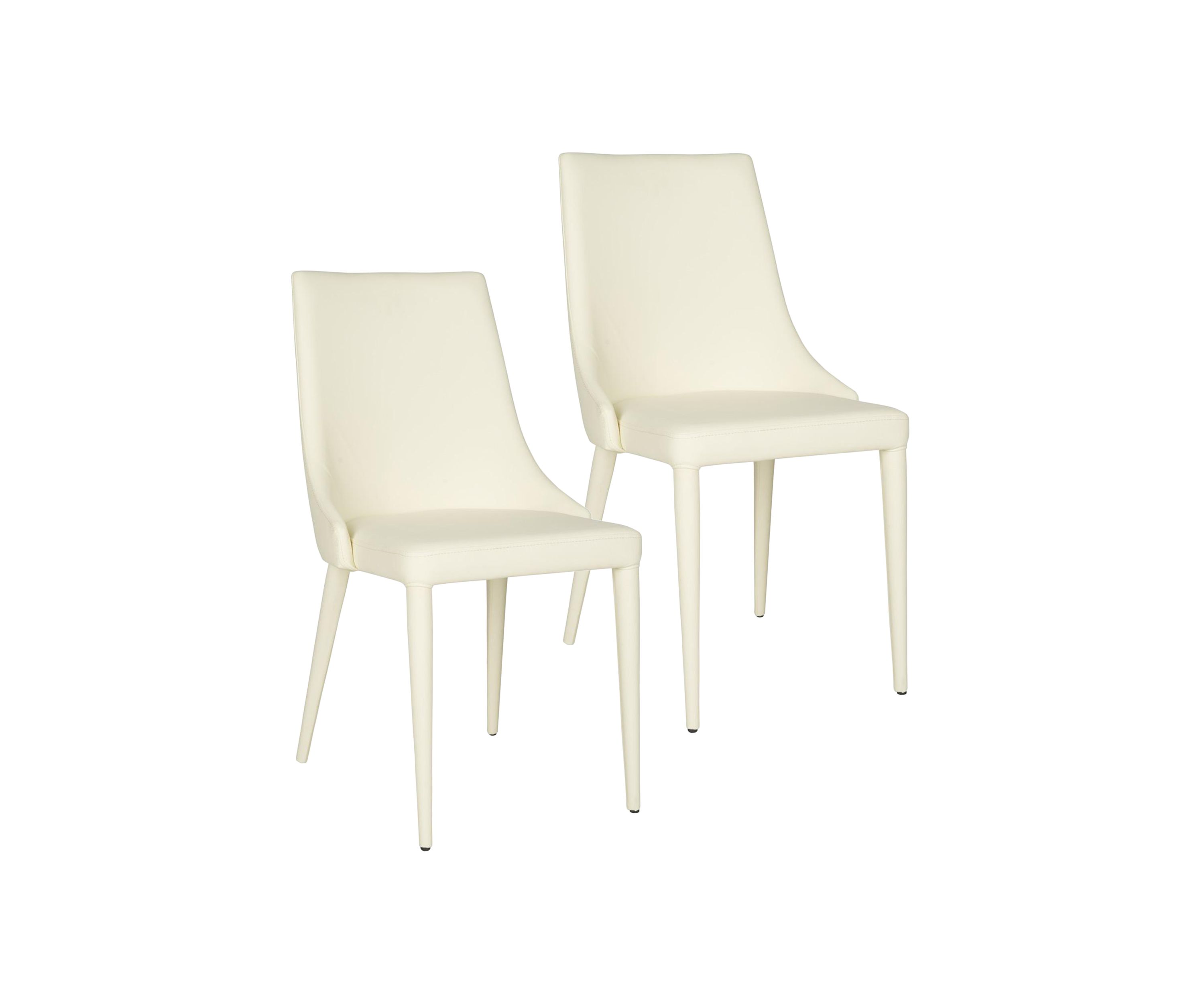 Set of 2 Summerset Buttercream Polyurethane Leather Side Chairs