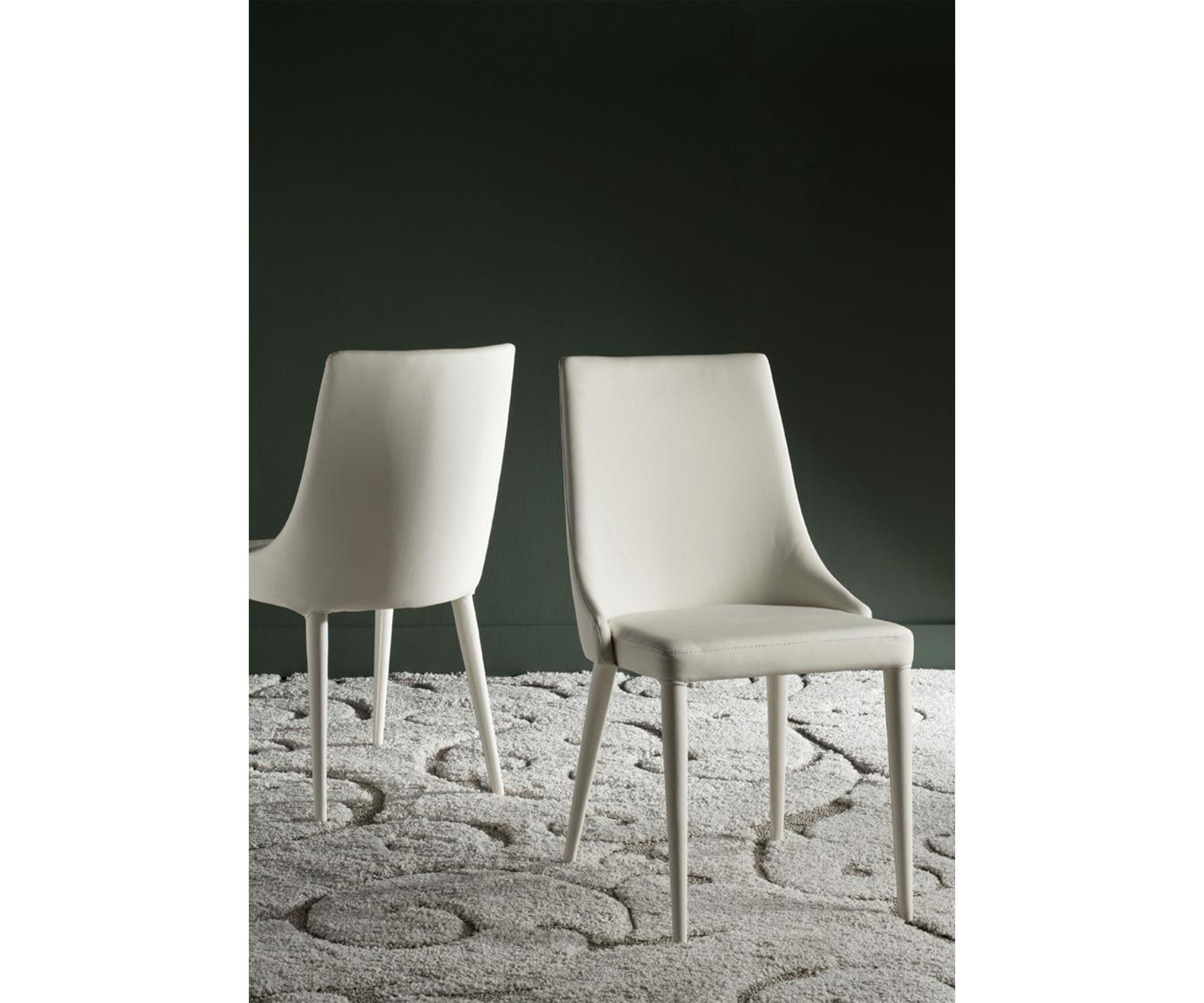 Set of 2 Summerset Buttercream Polyurethane Leather Side Chairs
