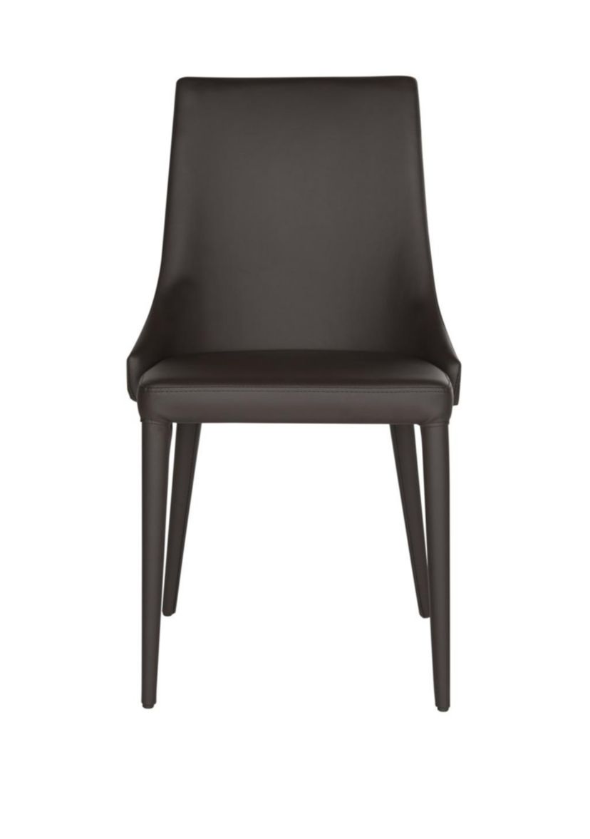 Set of 2 Warner Black Polyurethane Leather Side Chairs