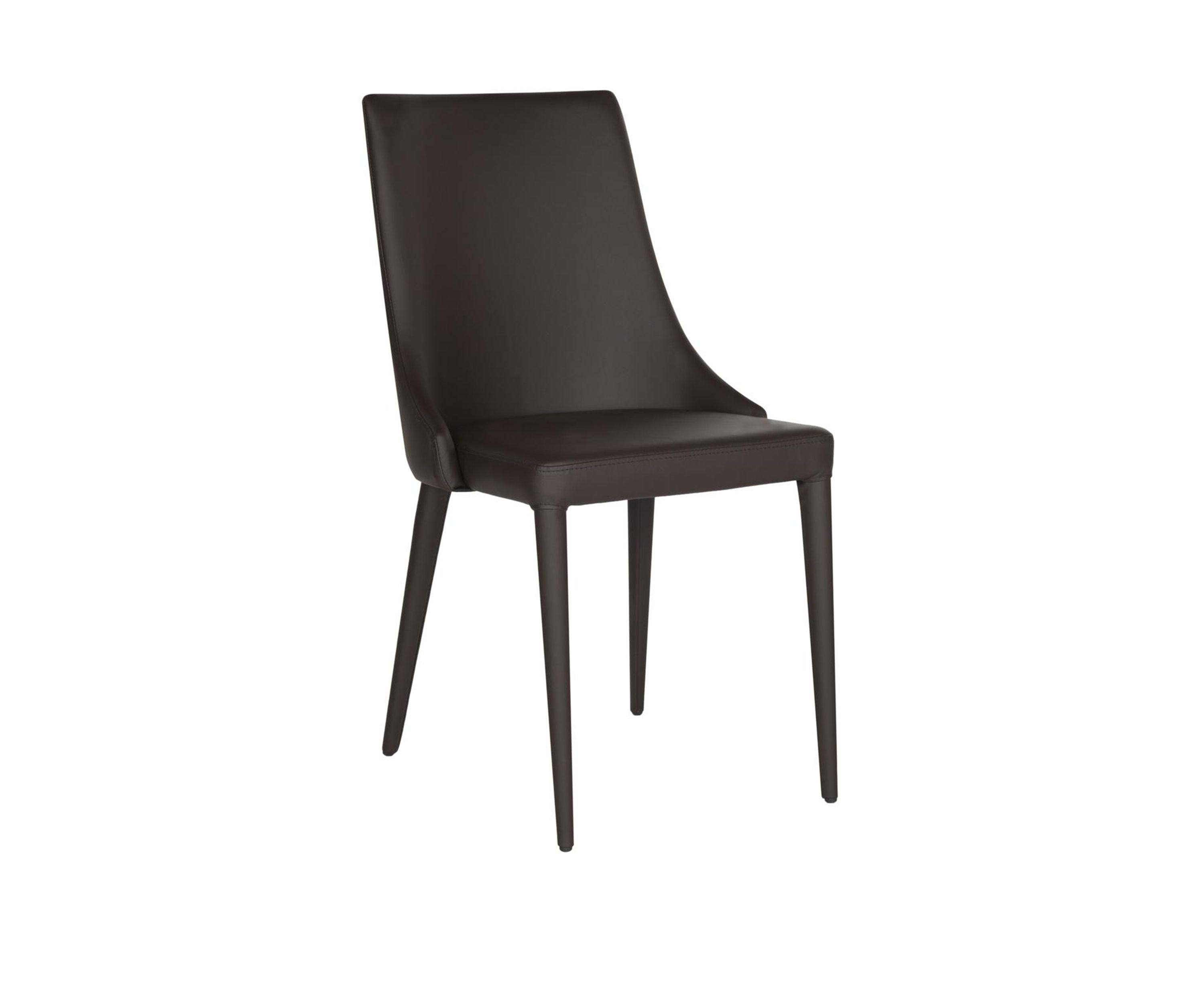 Set of 2 Warner Black Polyurethane Leather Side Chairs
