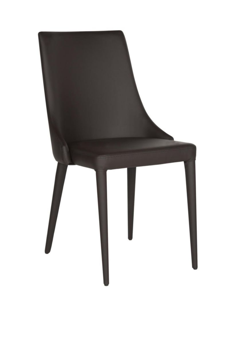 Set of 2 Warner Black Polyurethane Leather Side Chairs