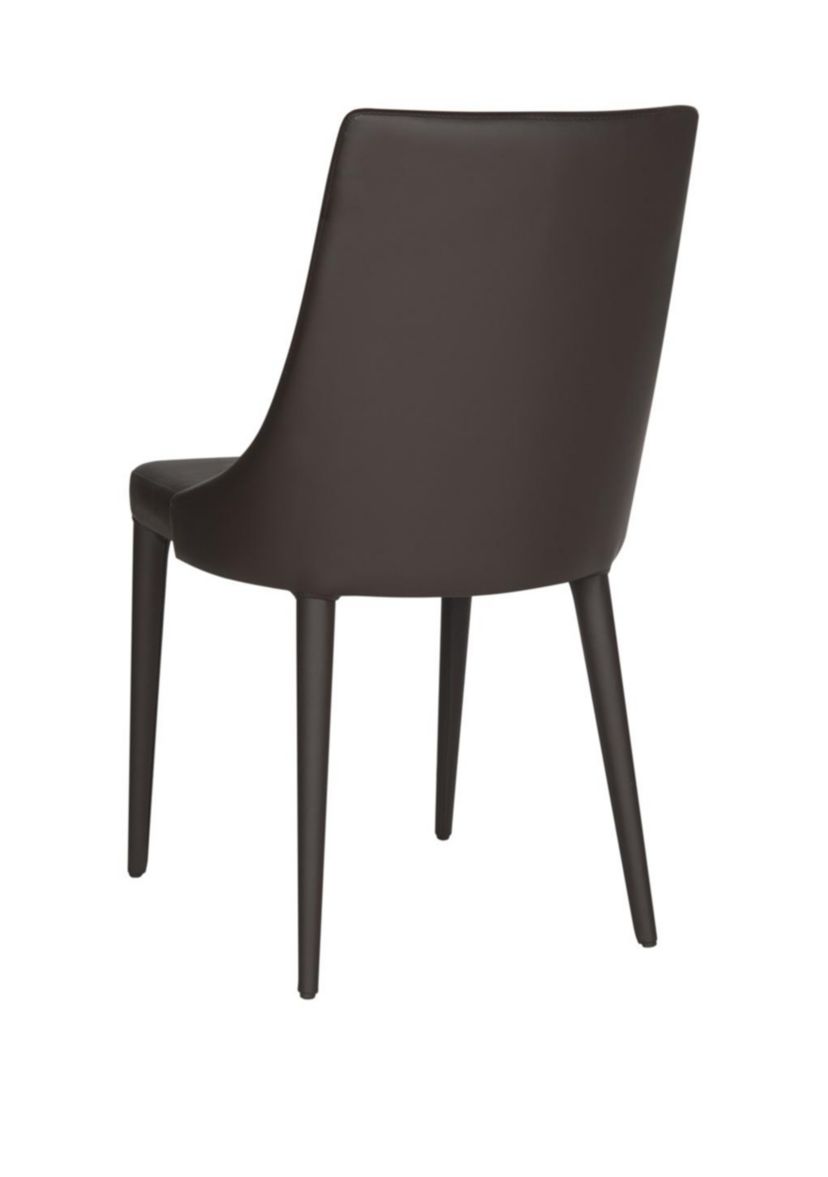 Set of 2 Warner Black Polyurethane Leather Side Chairs