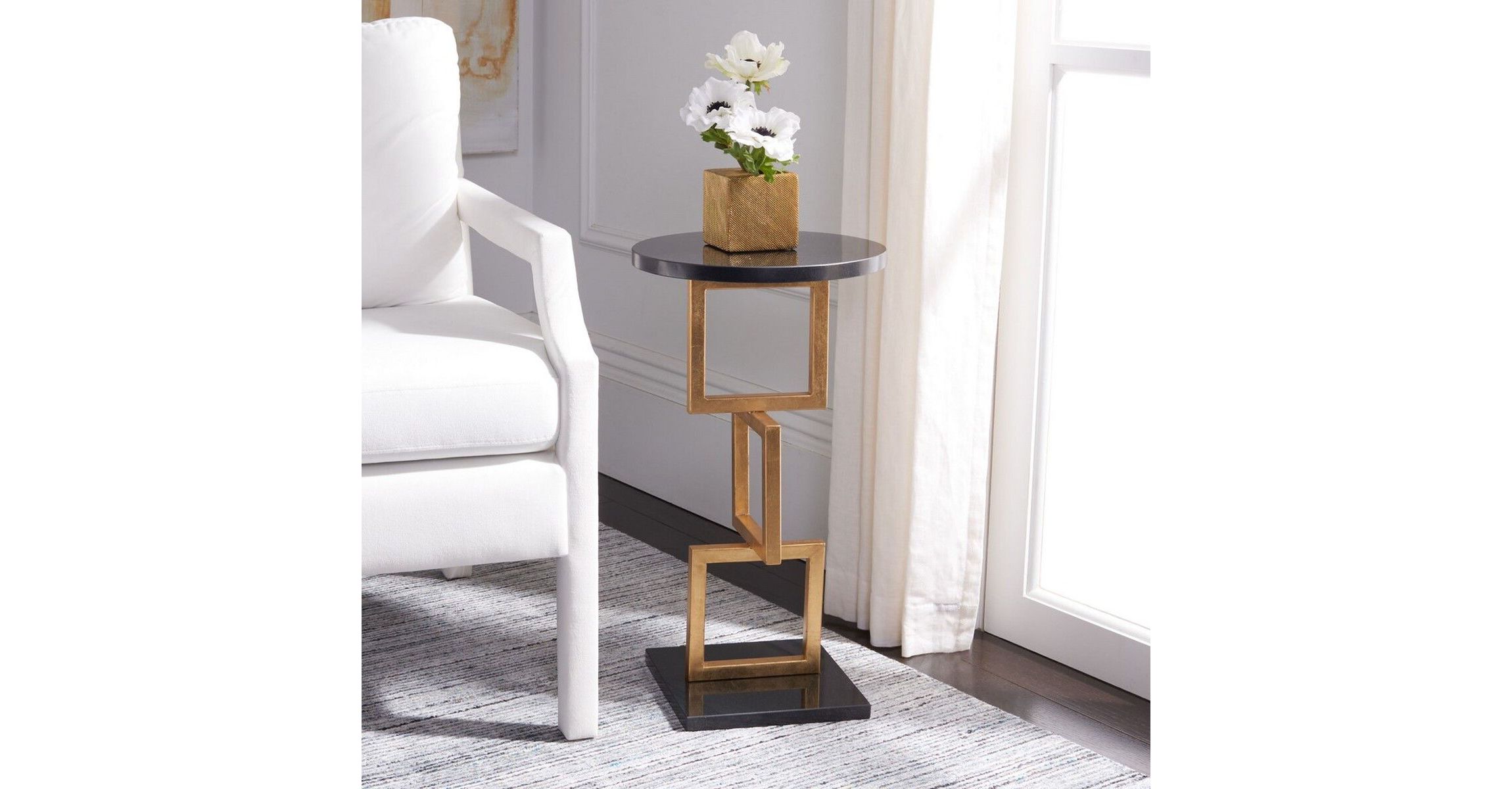 Cassidy Gold Leaf Accent Table