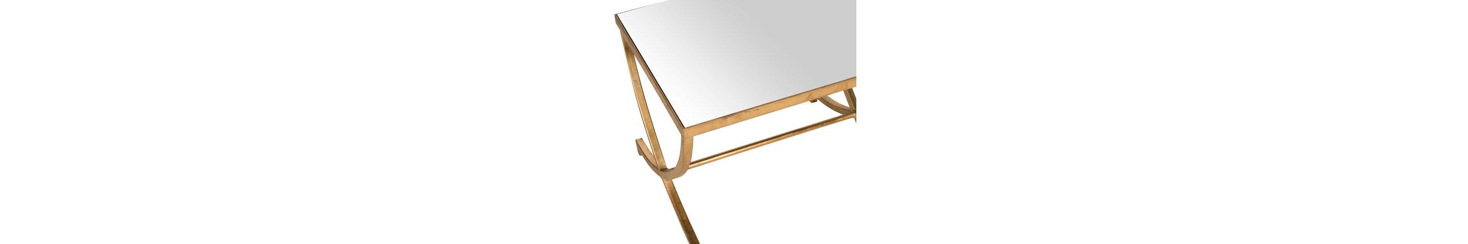 Maureen Glass Top Gold Leaf Accent Table