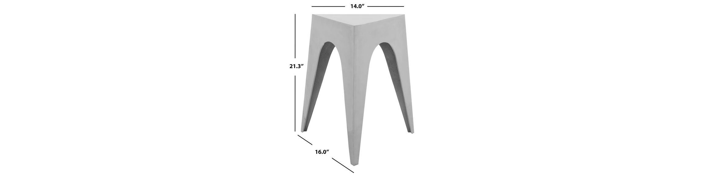 Indium Triangle Aluminum Side Table