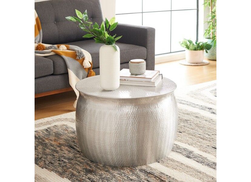 Aztec Hammered Metal Table Stool