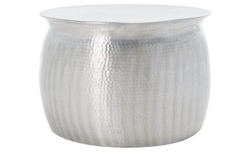 Aztec Hammered Metal Table Stool