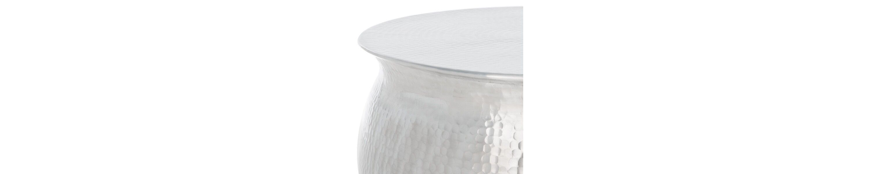 Aztec Hammered Metal Table Stool