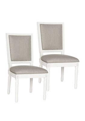 Safavieh Set of 2 Buchanan Rectangular Side Chairs, Grey