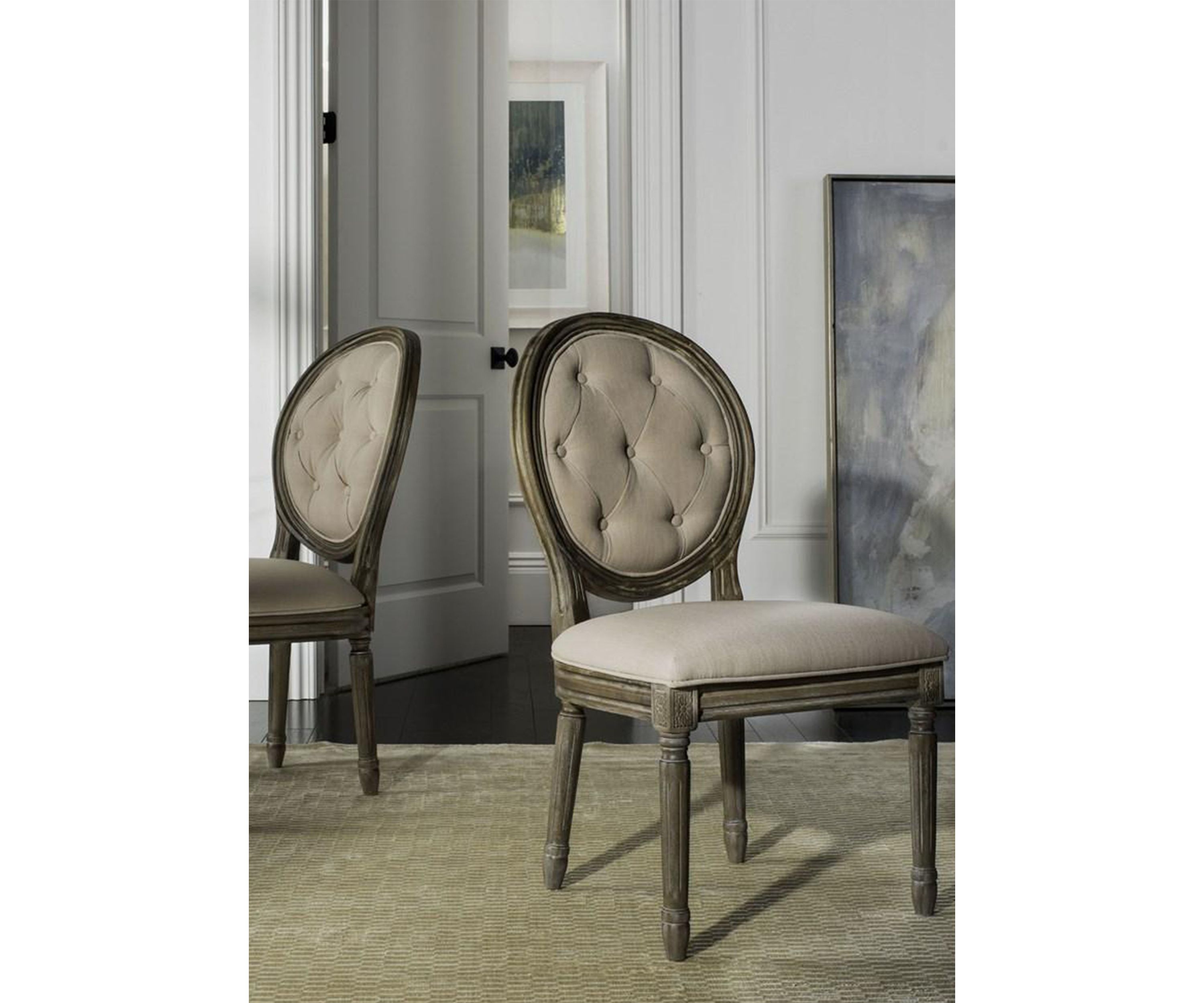 Set of 2 Holloway Tufted Oval Side Chairs