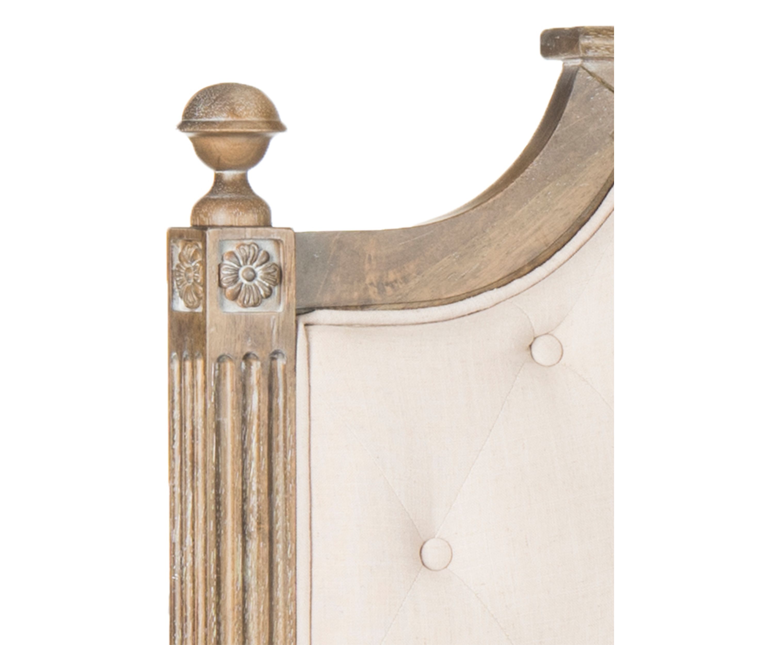 Rustic Wood Tufted Linen Headboard