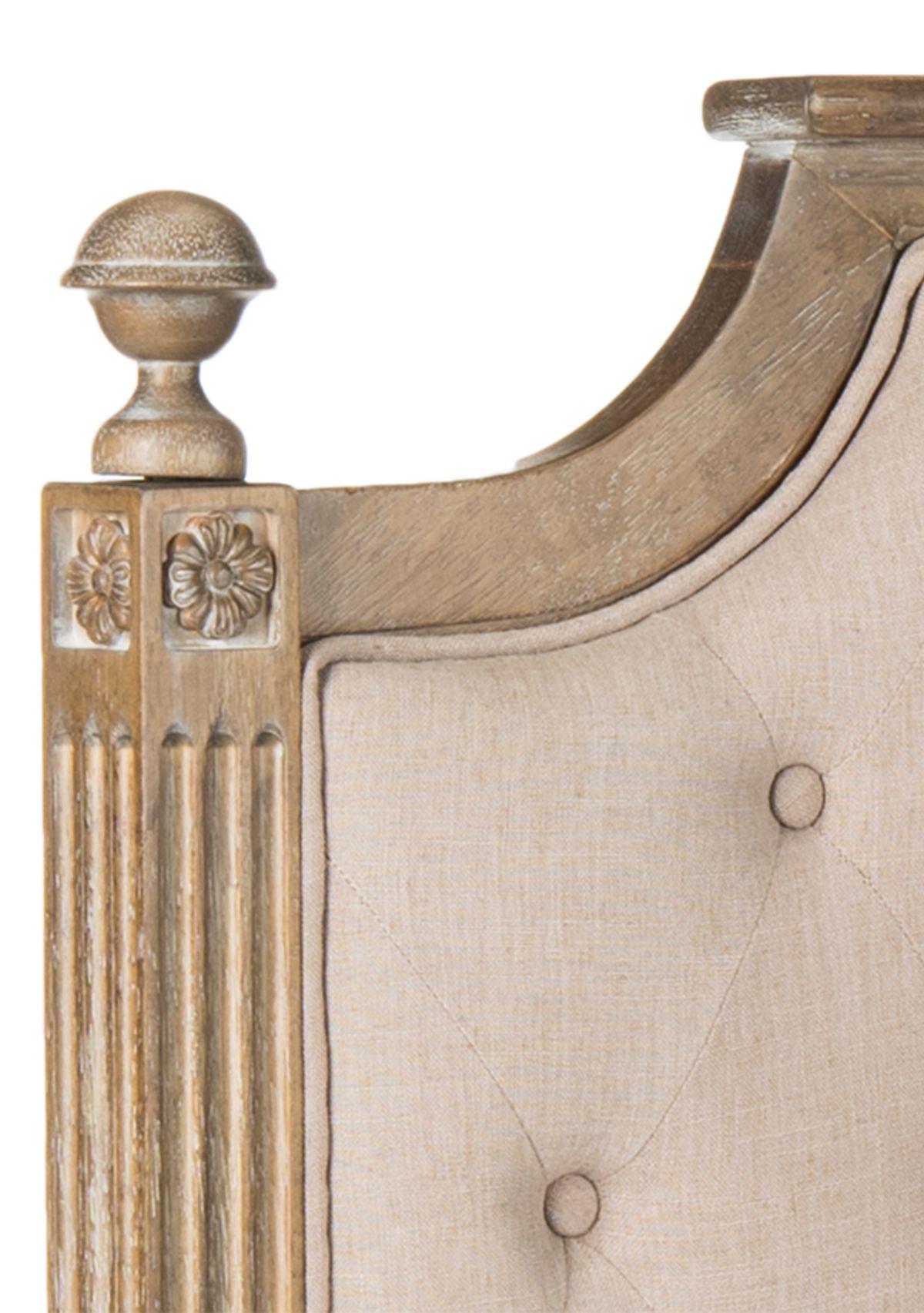 Rustic Wood Tufted Linen Headboard