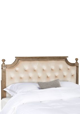 Safavieh Rustic Wood Beige Tufted Velvet Twin Size Headboard Belk