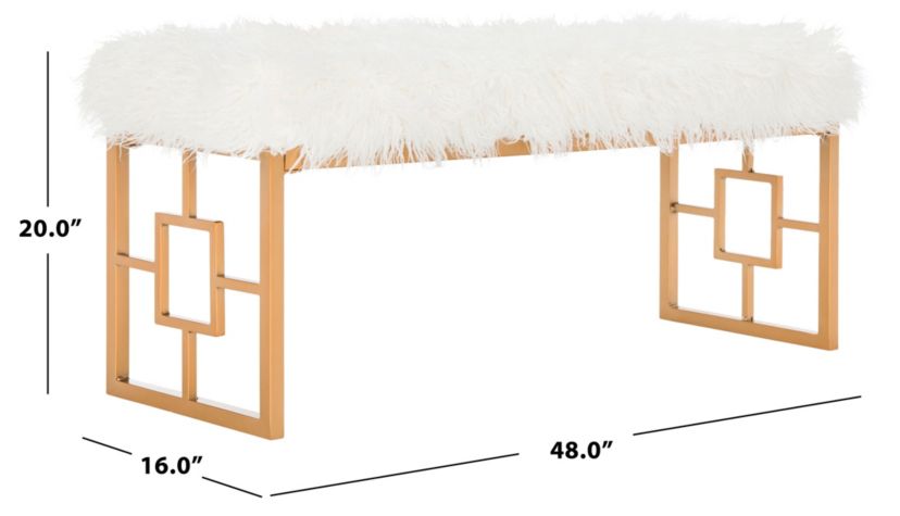 Mera Faux Sheepskin Bench