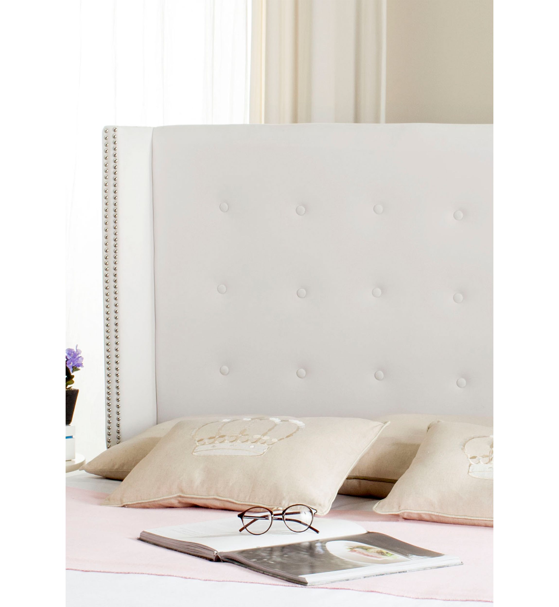  Keegan Velvet Tufted Winged Headboard  